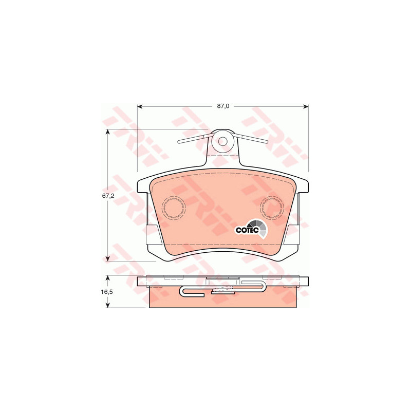 Jeu de quatre plaquettes de frein à disque TRW