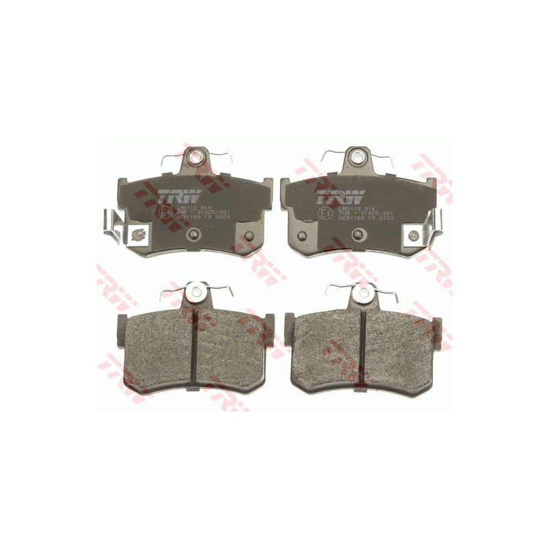Jeu de quatre plaquettes de frein à disque TRW