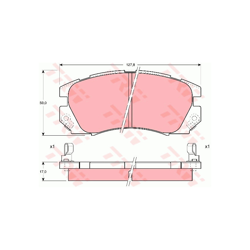 Jeu de quatre plaquettes de frein à disque TRW