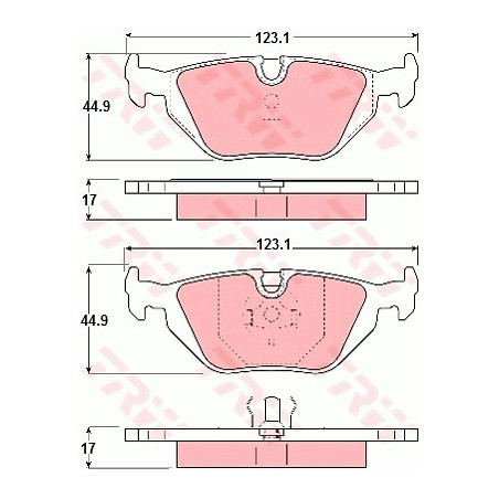 Jeu de quatre plaquettes de frein à disque TRW