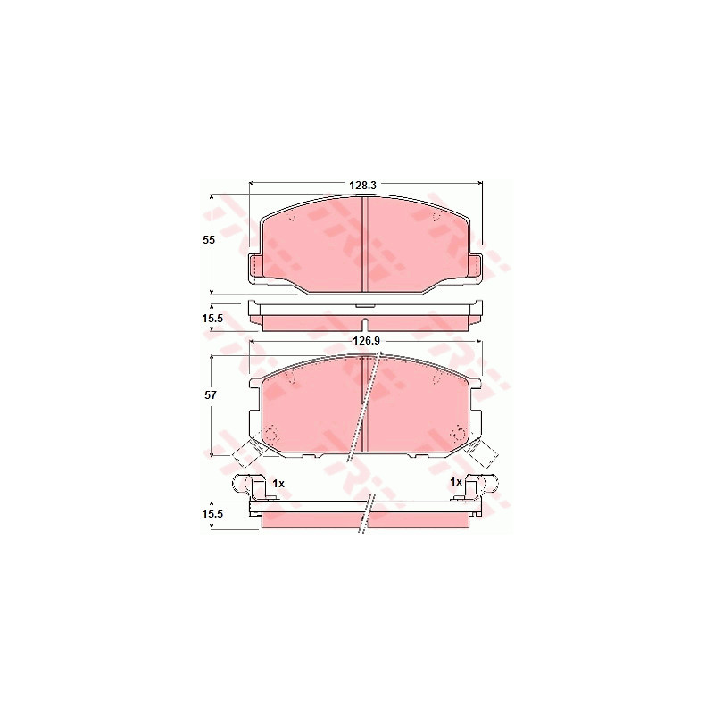 Jeu de quatre plaquettes de frein à disque TRW