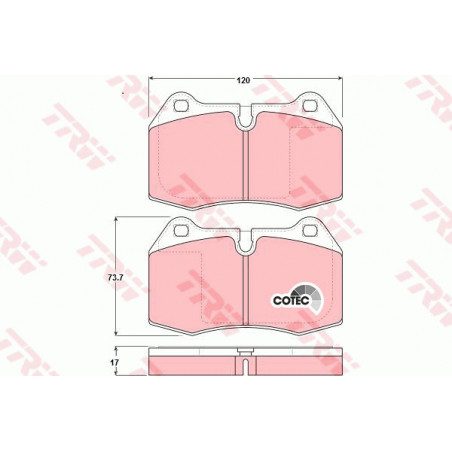 Jeu de quatre plaquettes de frein à disque TRW