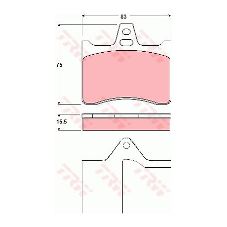 Jeu de quatre plaquettes de frein à disque TRW