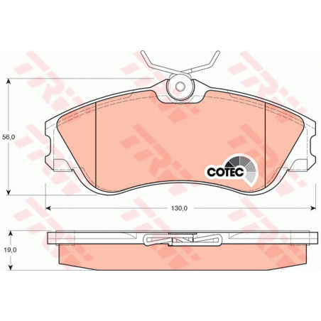 Jeu de quatre plaquettes de frein à disque TRW