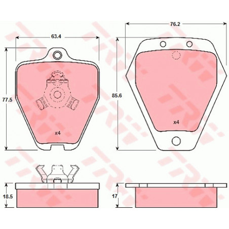 Jeu de quatre plaquettes de...