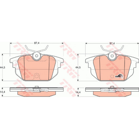 Jeu de quatre plaquettes de...