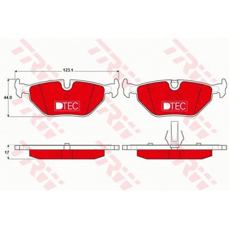 Jeu de quatre plaquettes de frein à disque TRW