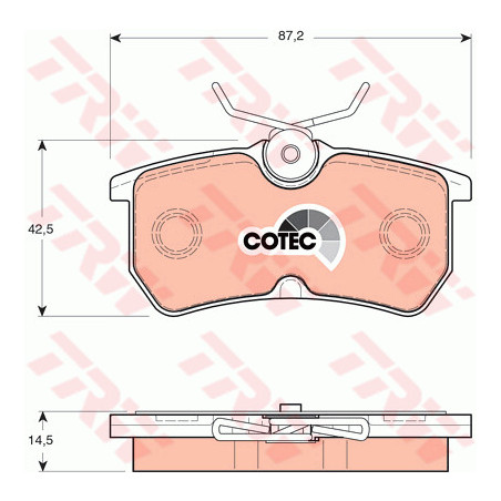 Jeu de quatre plaquettes de frein à disque TRW