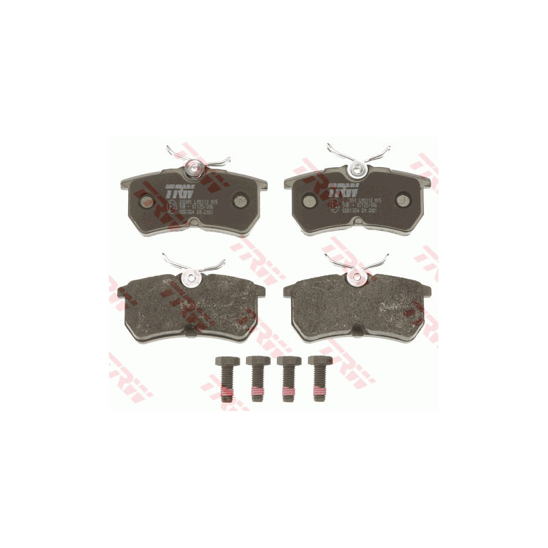 Jeu de quatre plaquettes de frein à disque TRW