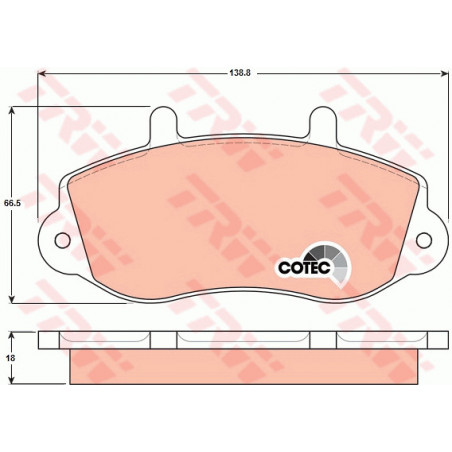 Jeu de quatre plaquettes de frein à disque TRW