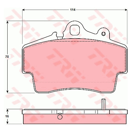 Jeu de quatre plaquettes de frein à disque TRW