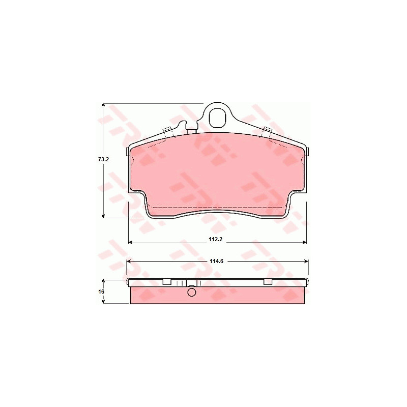 Jeu de quatre plaquettes de frein à disque TRW