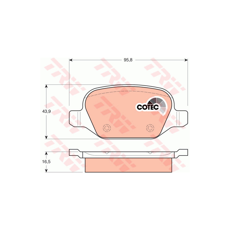 Jeu de quatre plaquettes de frein à disque TRW