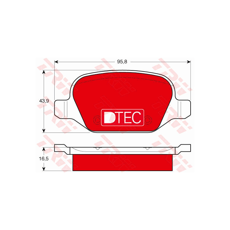 Jeu de quatre plaquettes de frein à disque TRW