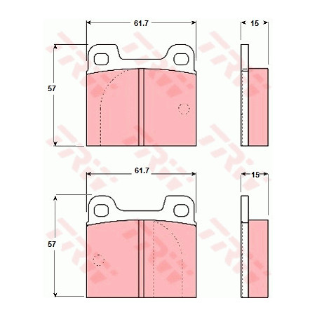 Jeu de quatre plaquettes de frein à disque TRW