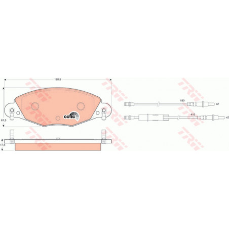 Jeu de quatre plaquettes de frein à disque TRW