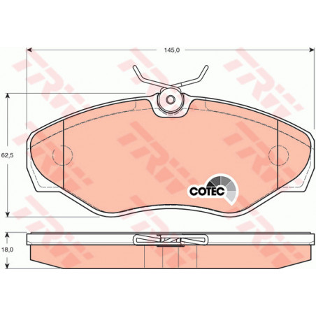 Jeu de quatre plaquettes de frein à disque TRW