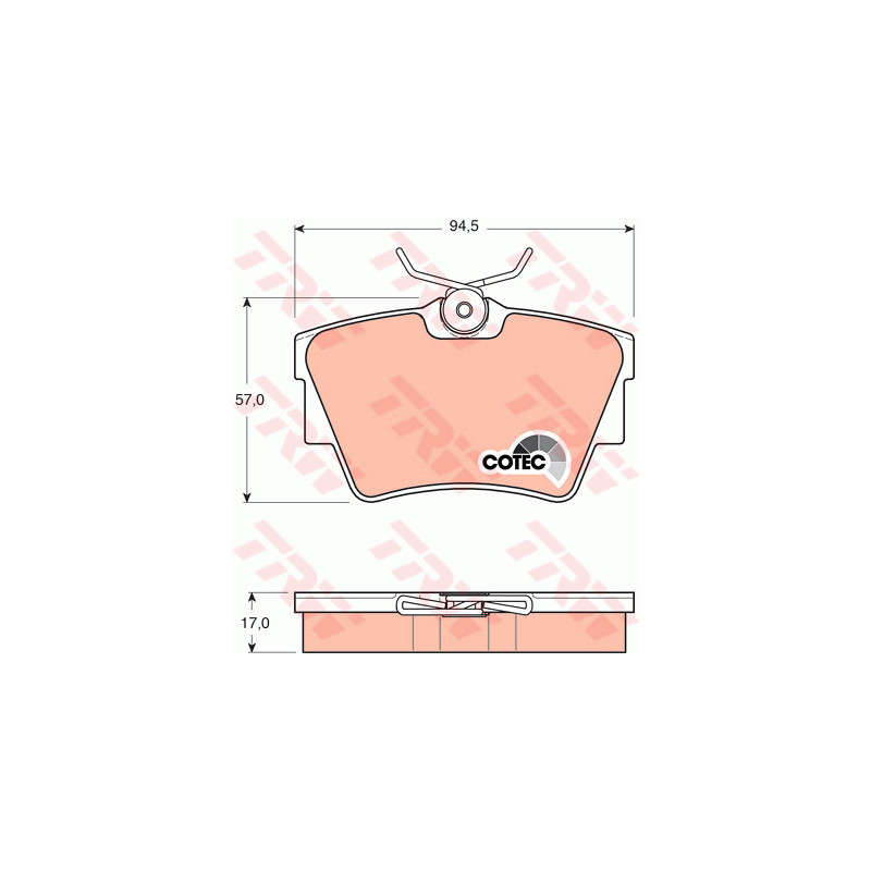 Jeu de quatre plaquettes de frein à disque TRW
