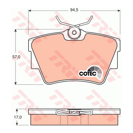 Jeu de quatre plaquettes de frein à disque TRW
