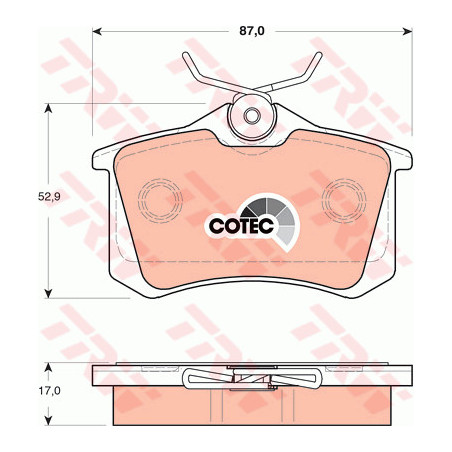 Jeu de quatre plaquettes de frein à disque TRW