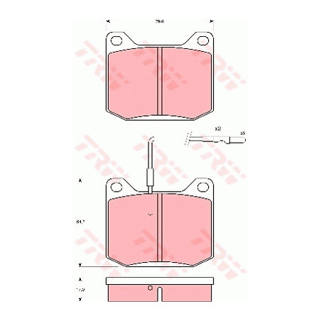 Jeu de quatre plaquettes de frein à disque TRW