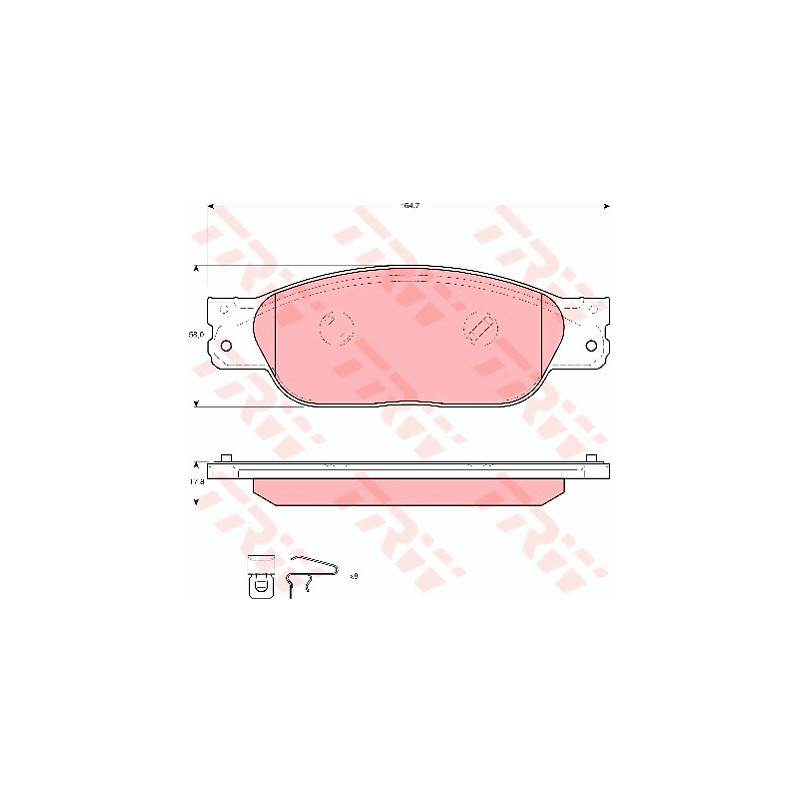 Jeu de quatre plaquettes de frein à disque TRW