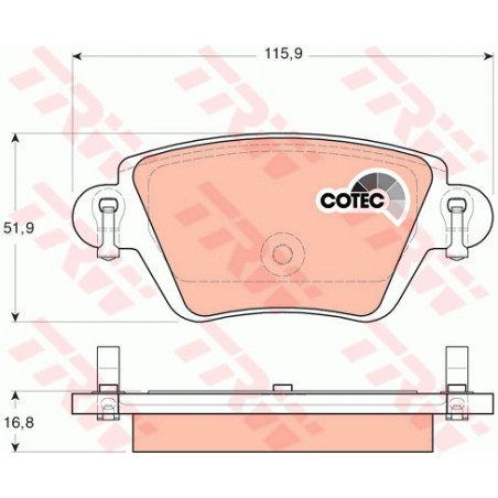 Jeu de quatre plaquettes de frein à disque TRW