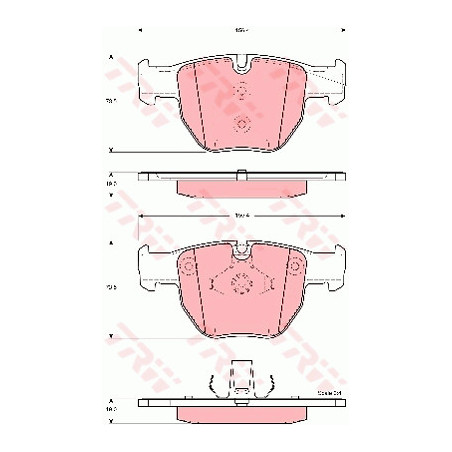 Jeu de quatre plaquettes de frein à disque TRW
