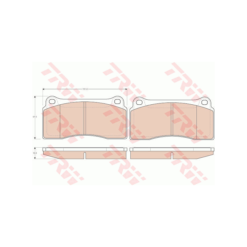 Jeu de quatre plaquettes de frein à disque TRW