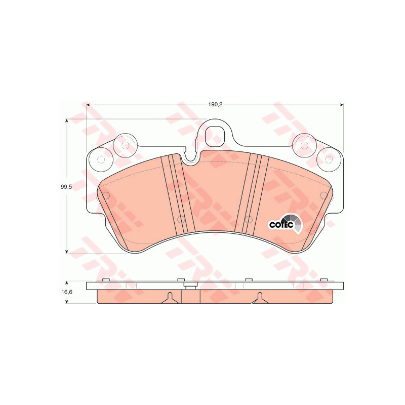 Jeu de quatre plaquettes de frein à disque TRW