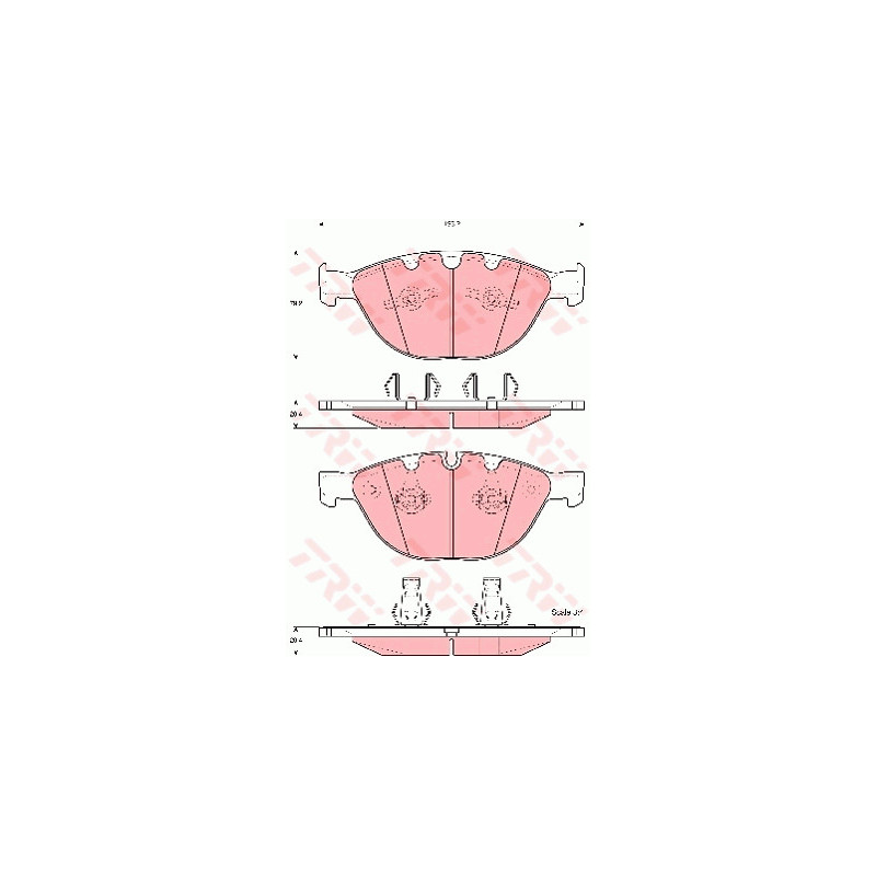 Jeu de quatre plaquettes de frein à disque TRW
