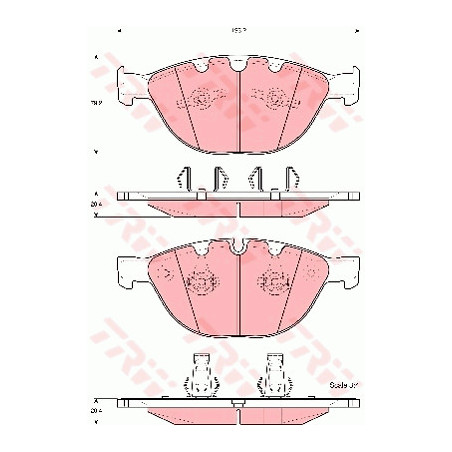 Jeu de quatre plaquettes de frein à disque TRW