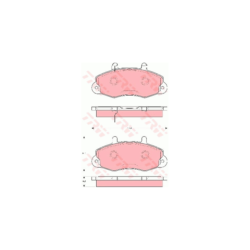 Jeu de quatre plaquettes de frein à disque TRW