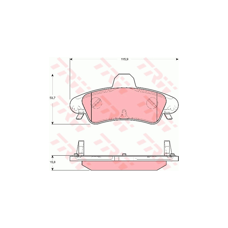 Jeu de quatre plaquettes de frein à disque TRW