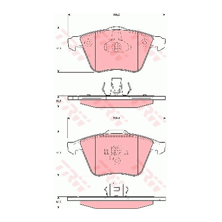 Jeu de quatre plaquettes de frein à disque TRW