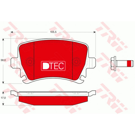 Jeu de quatre plaquettes de frein à disque TRW