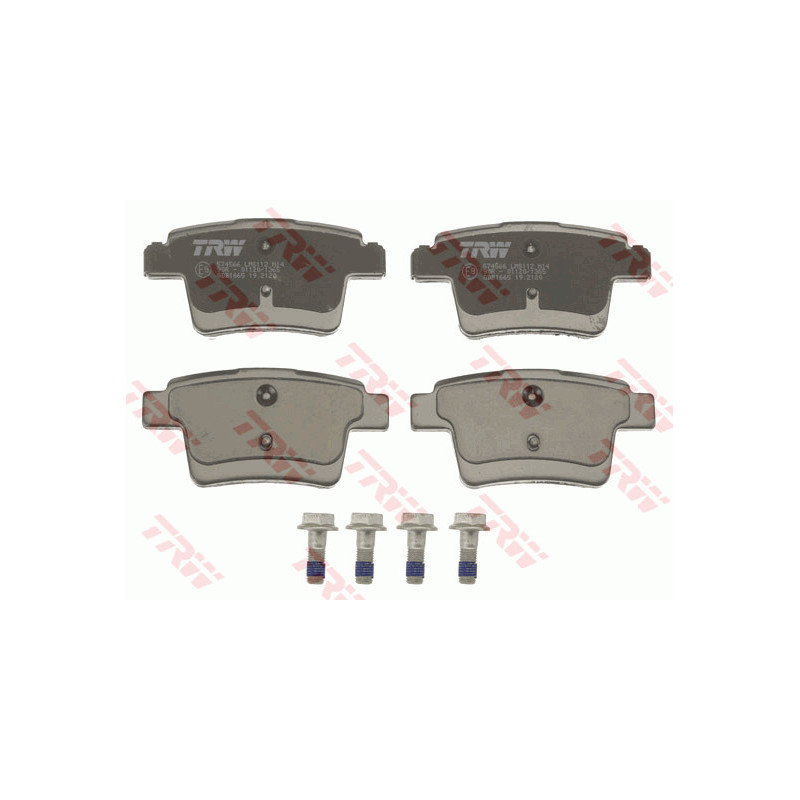 Jeu de quatre plaquettes de frein à disque TRW