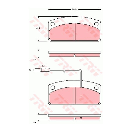 Jeu de quatre plaquettes de frein à disque TRW