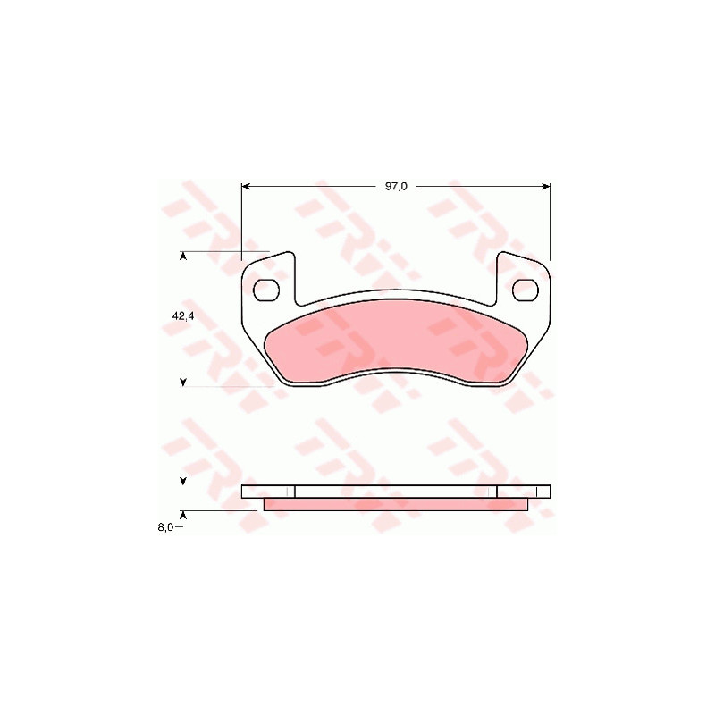 Jeu de quatre plaquettes de frein à disque TRW