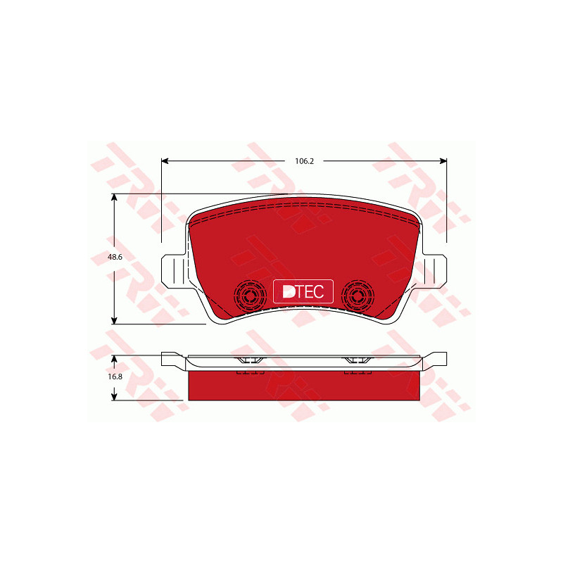 Jeu de quatre plaquettes de frein à disque TRW