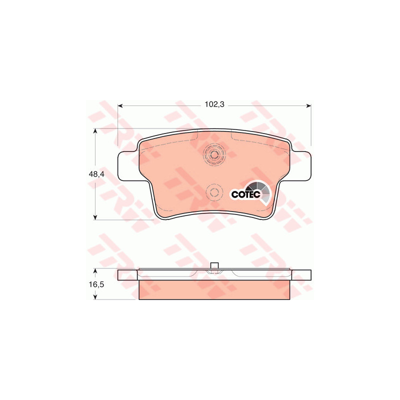 Jeu de quatre plaquettes de frein à disque TRW