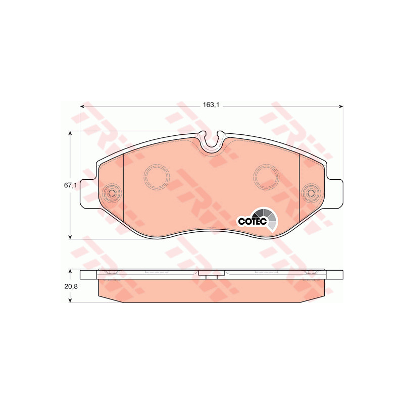Jeu de quatre plaquettes de frein à disque TRW