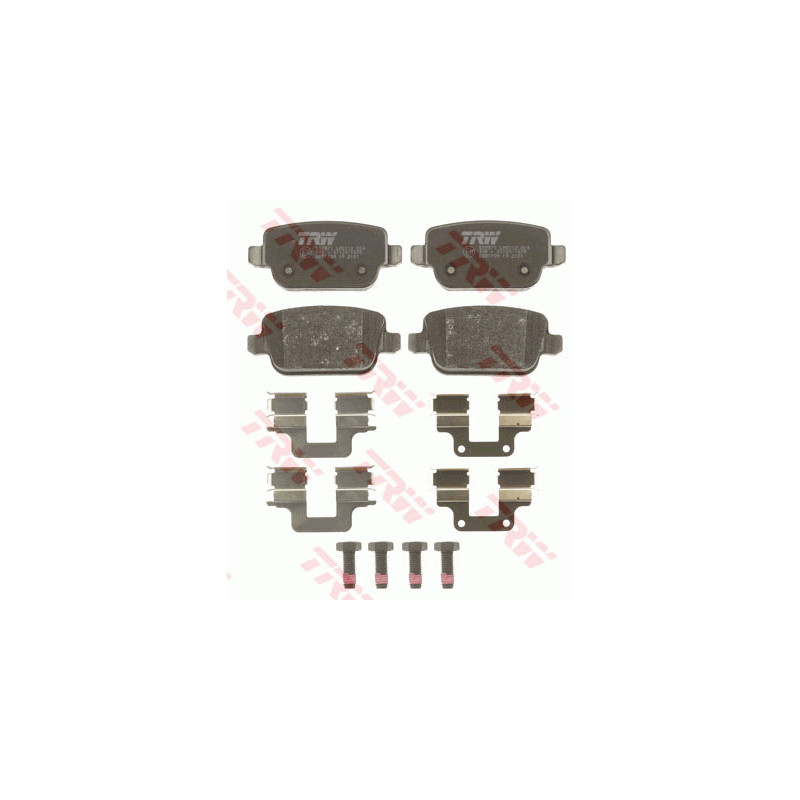 Jeu de quatre plaquettes de frein à disque TRW
