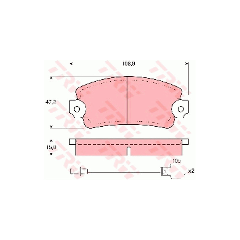 Jeu de quatre plaquettes de frein à disque TRW