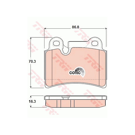 Jeu de quatre plaquettes de frein à disque TRW