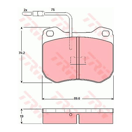 Jeu de quatre plaquettes de frein à disque TRW
