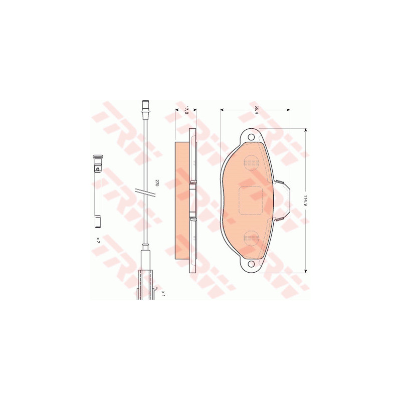 Jeu de quatre plaquettes de frein à disque TRW