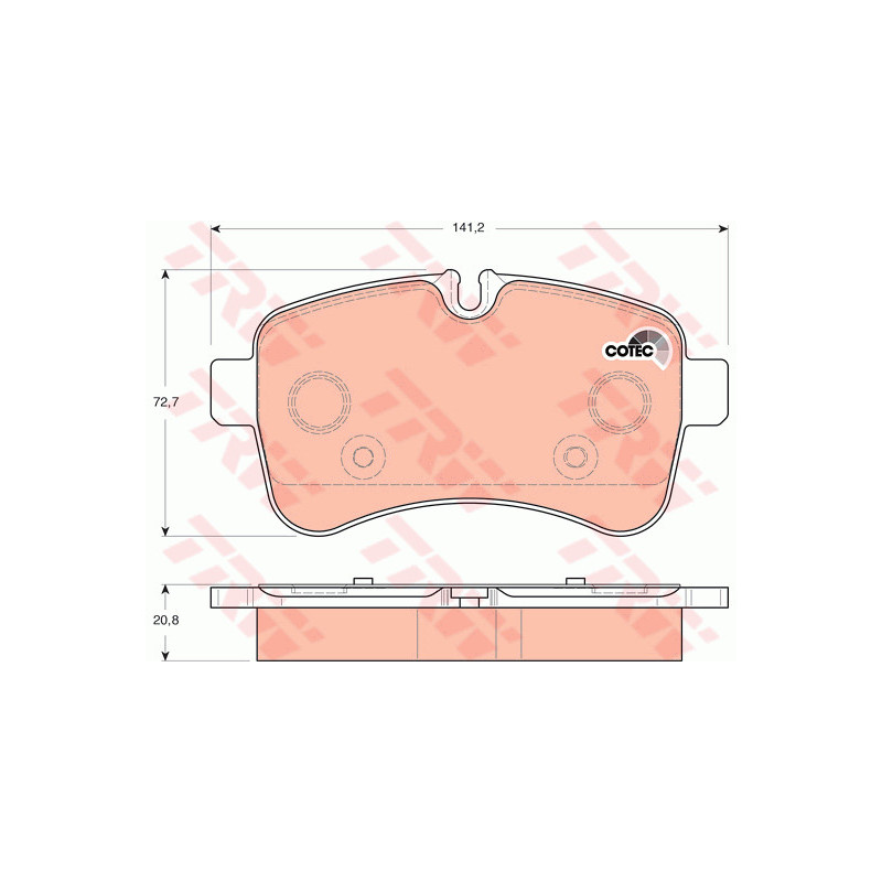 Jeu de quatre plaquettes de frein à disque TRW