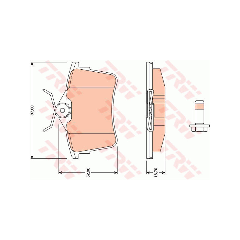 Jeu de quatre plaquettes de frein à disque TRW