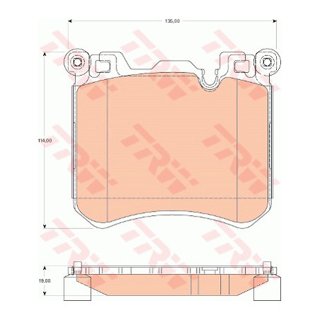 Jeu de quatre plaquettes de frein à disque TRW